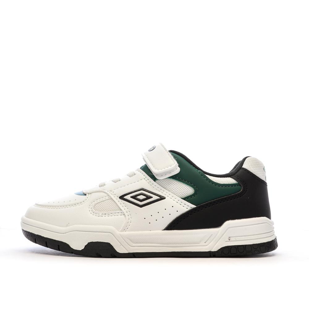 Baskets Blanches/Noires/Vert Garçon Umbro Travys pas cher