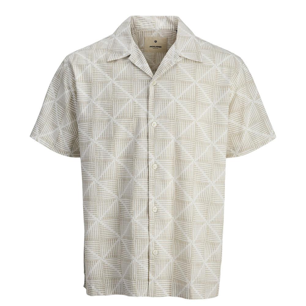 Chemise Beige/Blanc Homme Jack & Jones Kevin pas cher