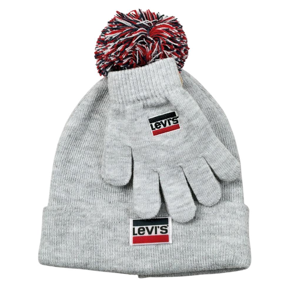 Ensemble Bonnet + Gants Gris Garçon Levi's Nep pas cher