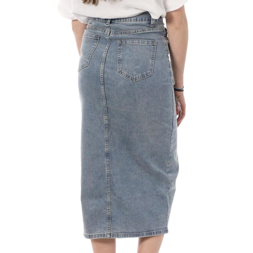 Jupe En Jean Bleu Délavé Femme Monday Premium 392 vue 2
