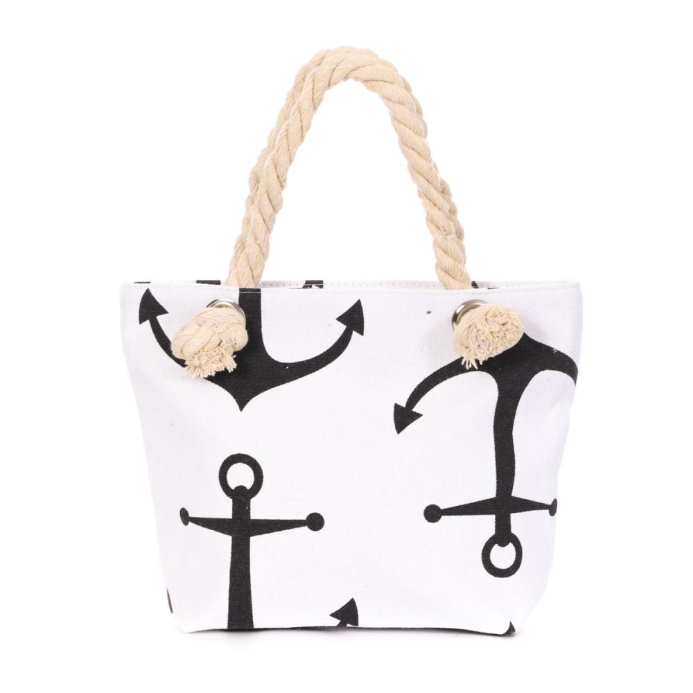 Mini sac de plage Beige/Noir Ancre Enfant pas cher