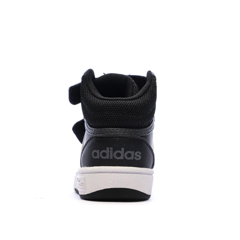 Baskets Noires/Blanches Garçon Adidas Hoops vue 3