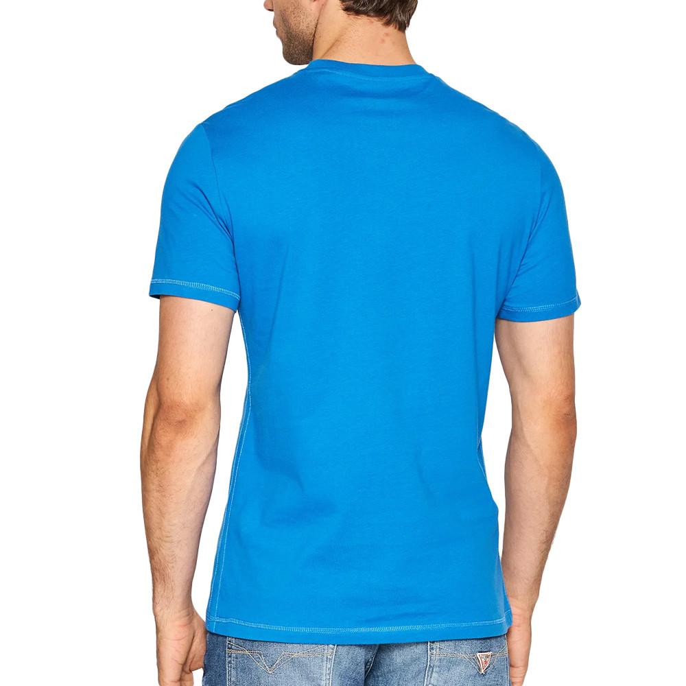 T-shirt Bleu Homme Guess Aidy vue 2