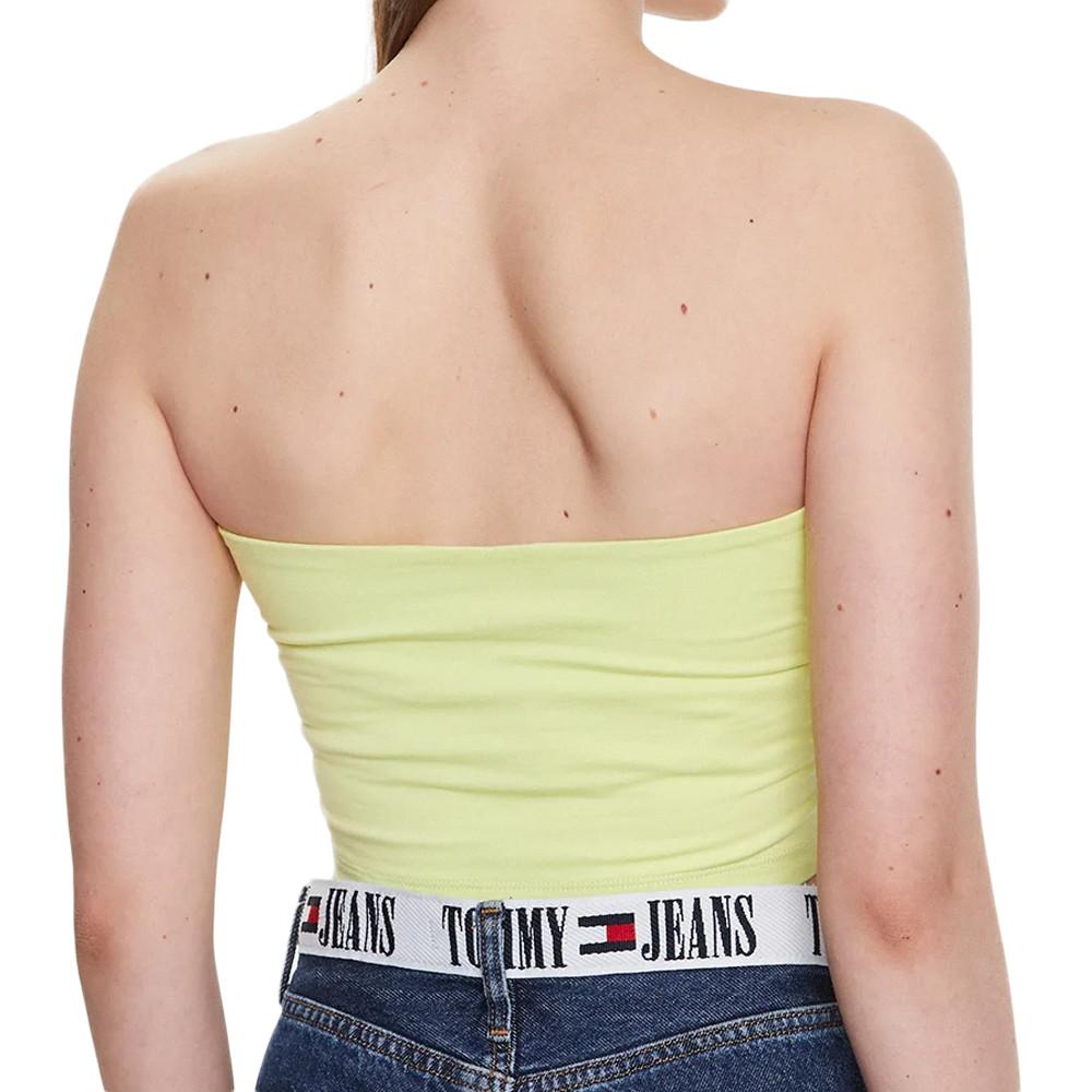 Top Bandeau Jaune Fluo Femme Tommy Hilfiger Tjw Essential Tube T vue 2