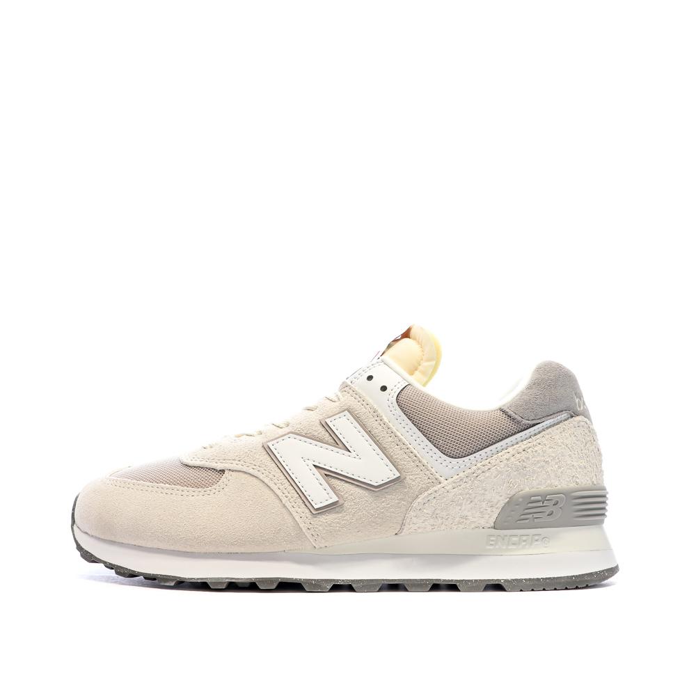 Baskets Beige/Blanc Homme New Balance 574 pas cher