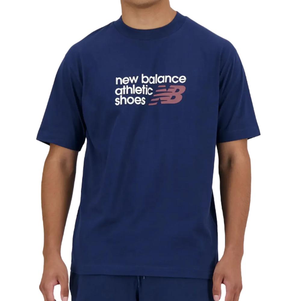 T-shirt Marine Homme New Balance Brand pas cher
