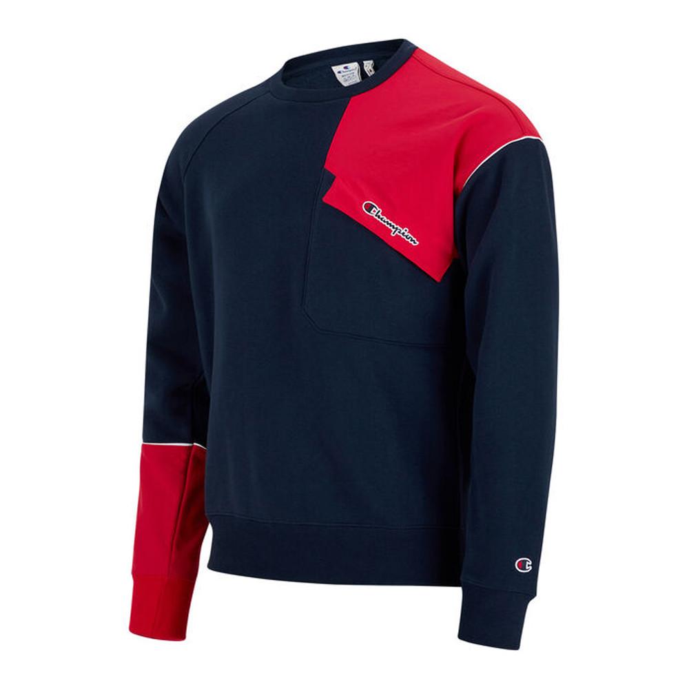 Sweat Marine/Rouge Homme Champion 216555 pas cher
