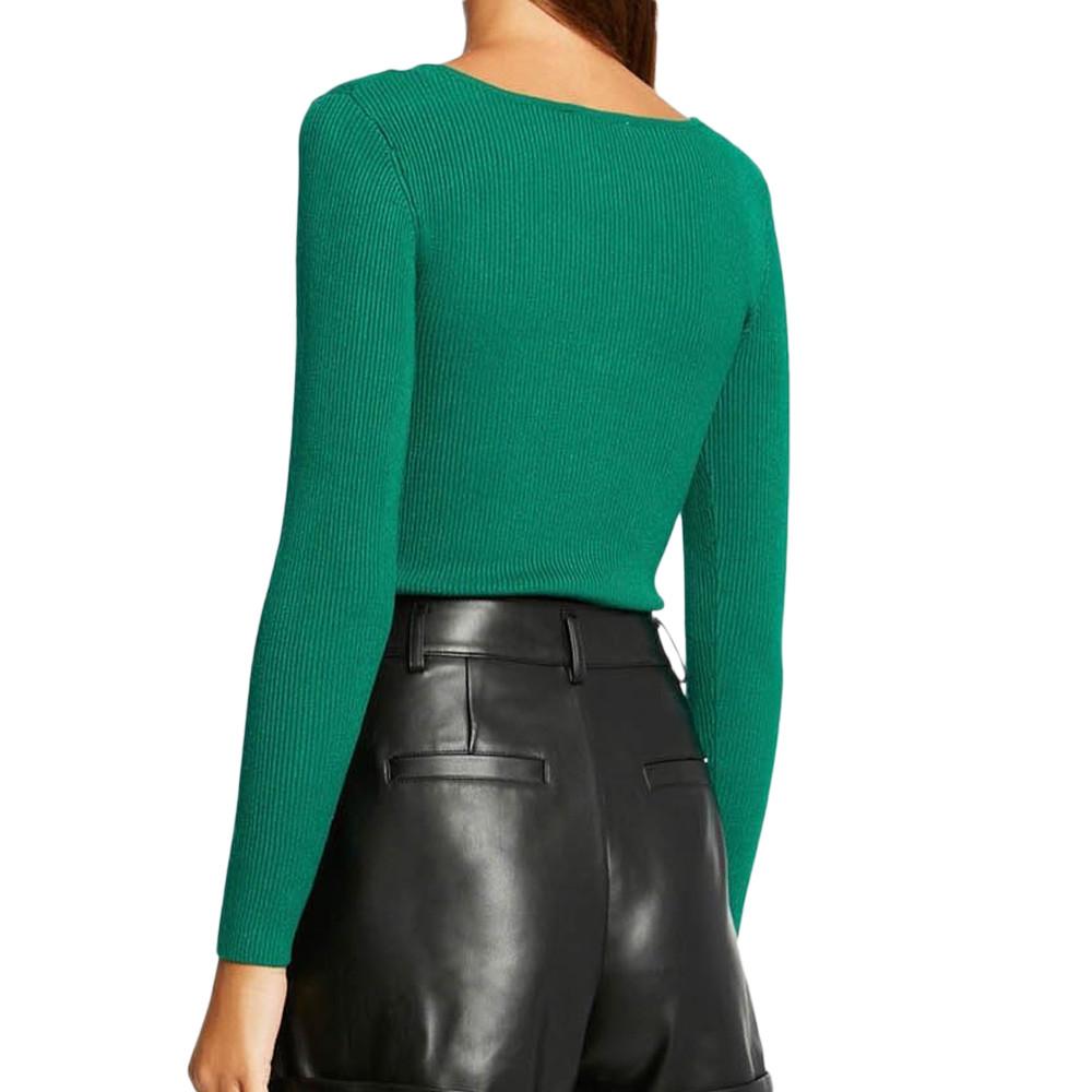T-shirt Manches Longues Vert Femme Morgan Banza vue 2