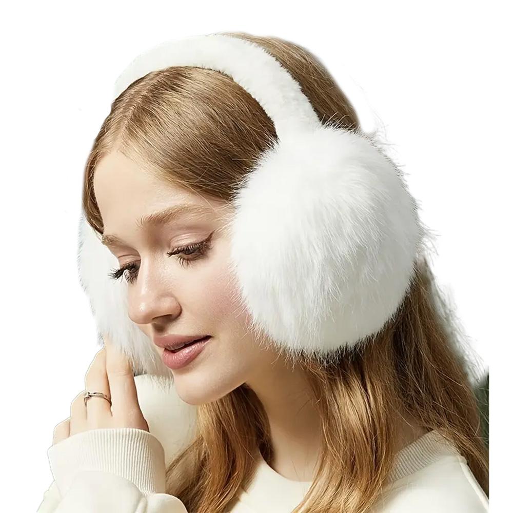 Cache Oreilles Blanc Stella Green Fourrure Cosy pas cher