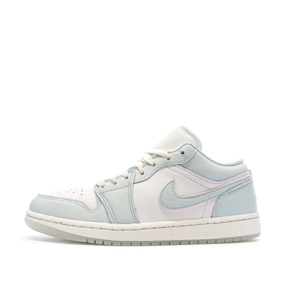 Baskets Bleu Clair/Écru Homme Nike Air Jordan 1 Low pas cher