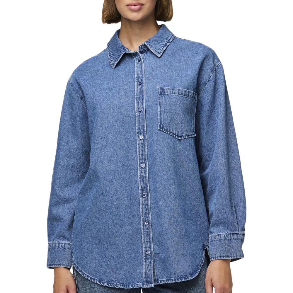 Chemise Bleu Femme Pieces Maisie pas cher