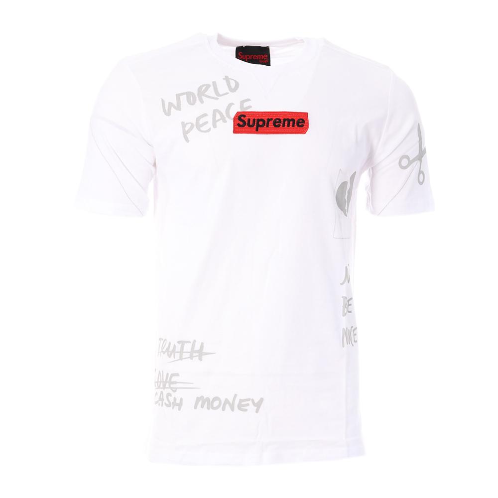 T-shirt Blanc Homme Supreme Grip World pas cher
