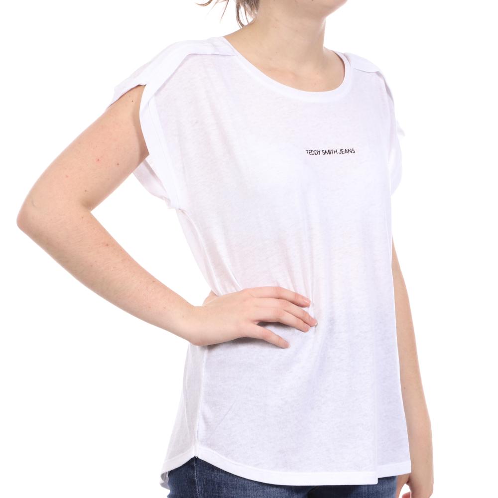 T-shirt Blanc Femme Teddy Smith Katline pas cher