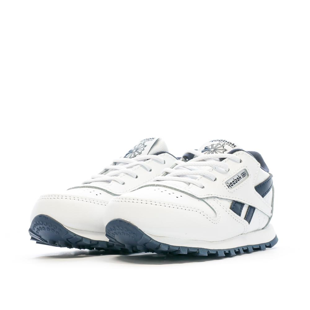 Baskets Blanches/Bleu Garçon Reebok Classic Leather 100069853 vue 6