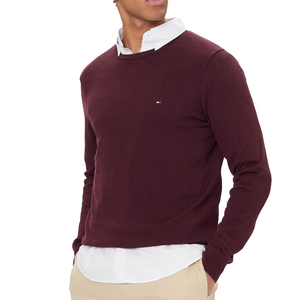 Tommy Hilfiger Essential Men's Plum Sweater affordable