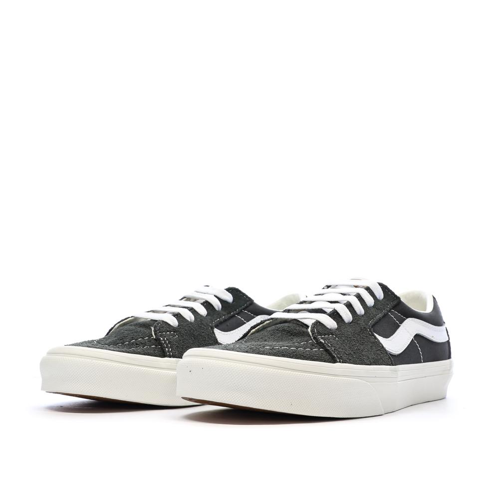 Baskets Gris/Blanc Femme Vans Sk8-low Canva vue 6