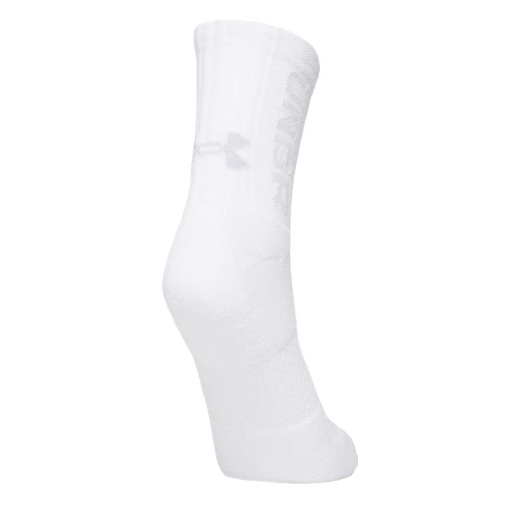 3 Paar weiße Under Armour Mid-Crew-Socken für Herren Ansicht 2