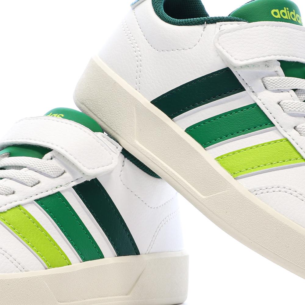 Baskets Blanches/Vert Garçon Adidas Breaknet 3.0 vue 7