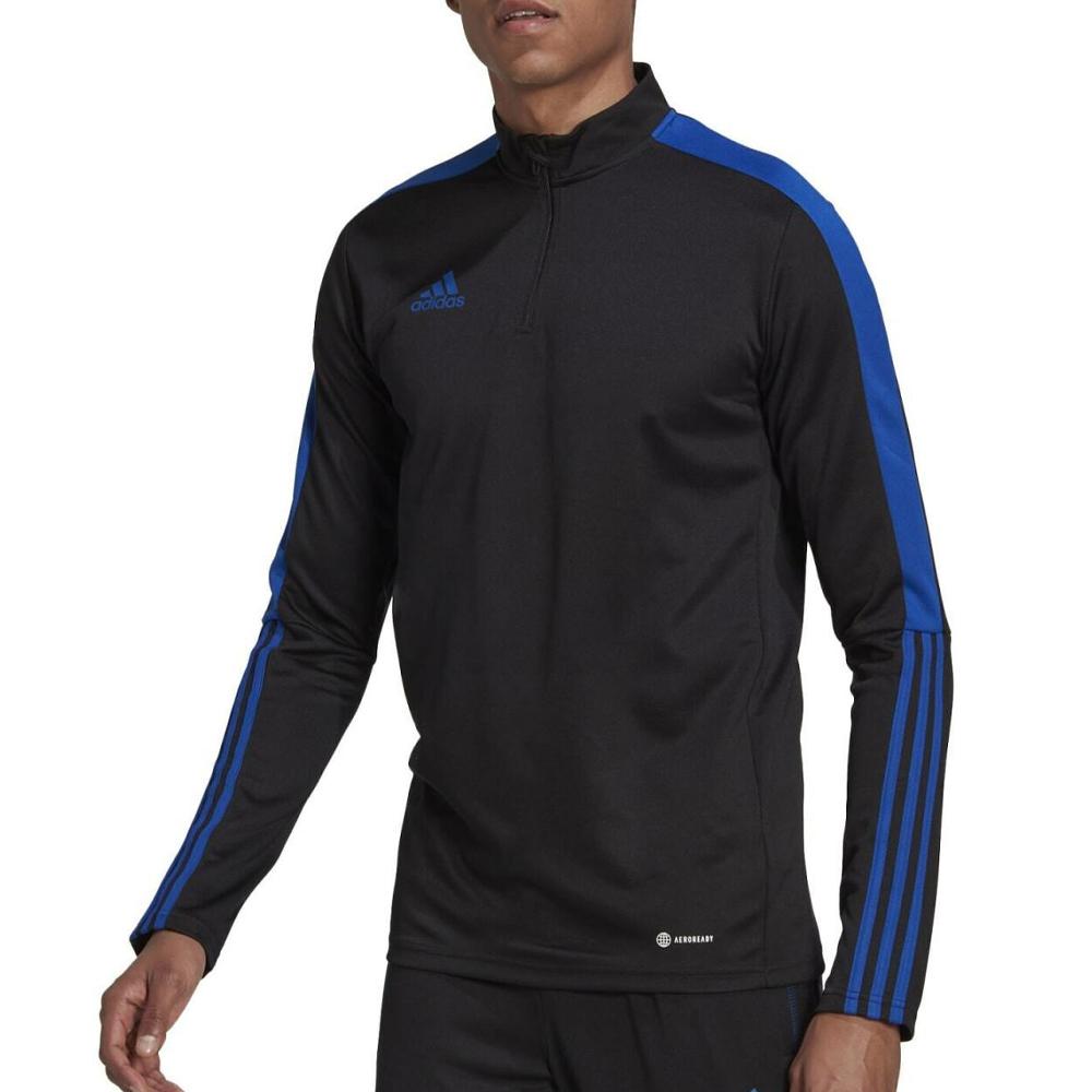 Haut d'entrainement Noir/Bleu Homme Adidas Tiro pas cher