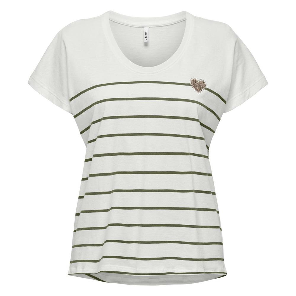 Camiseta Only Emily, Blanco/Verde, Mujer barato