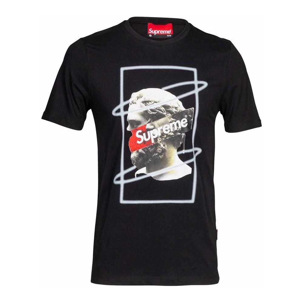 T-shirt Noir Homme Supreme Grip Greece pas cher