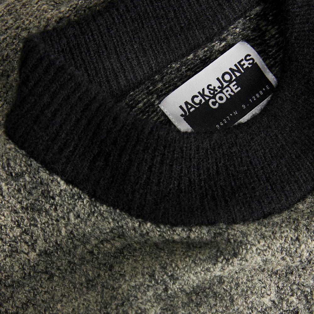 Pull Kaki Chiné Homme Jack & Jones Space vue 2
