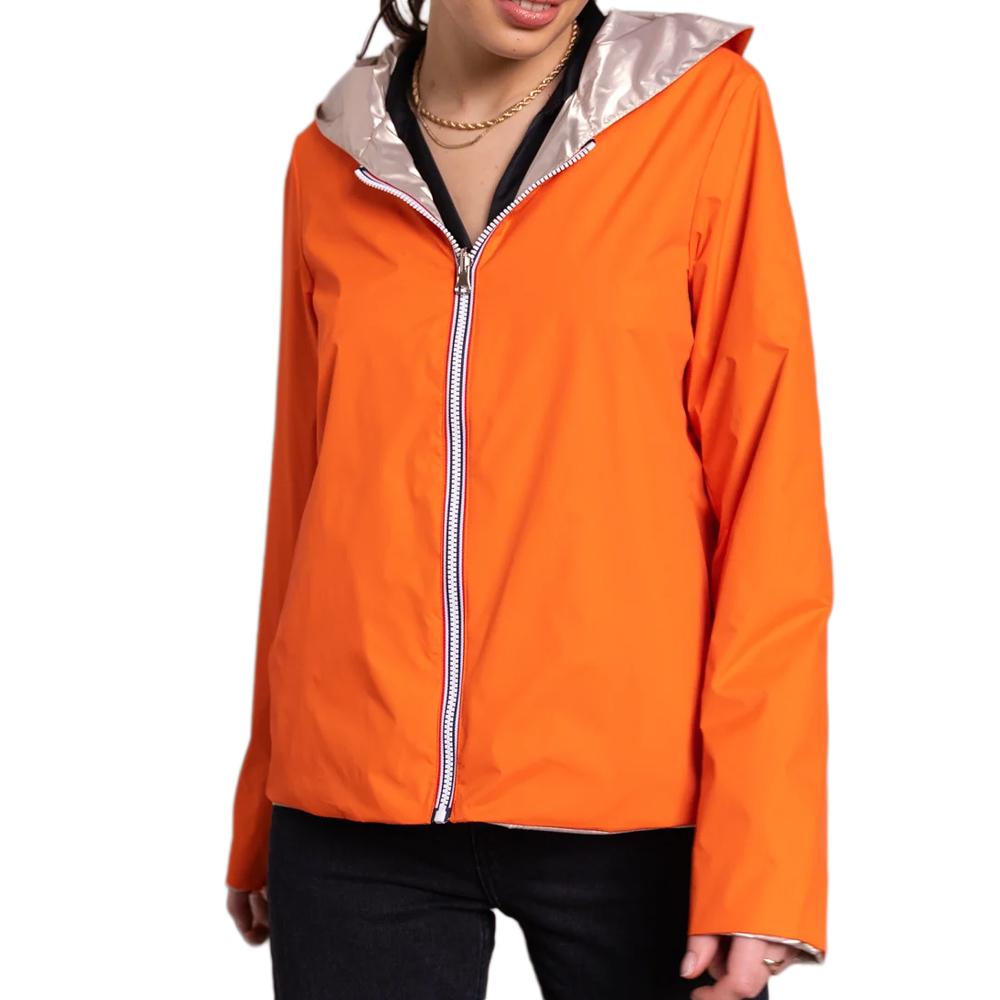 Veste imperméable Corail et Doré Femme Laura Jo réversible courte vue 3