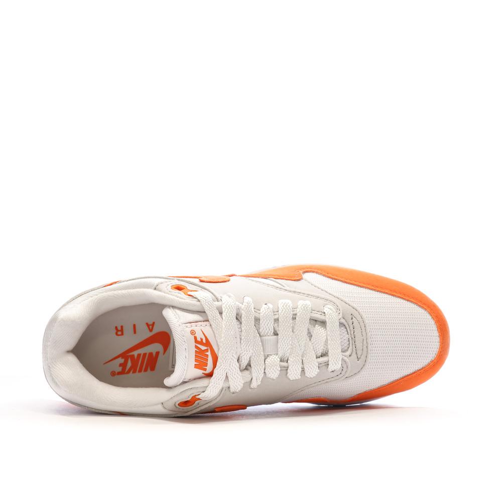 Baskets Blanches/Orange Femme Nike Air Max 1 vue 4