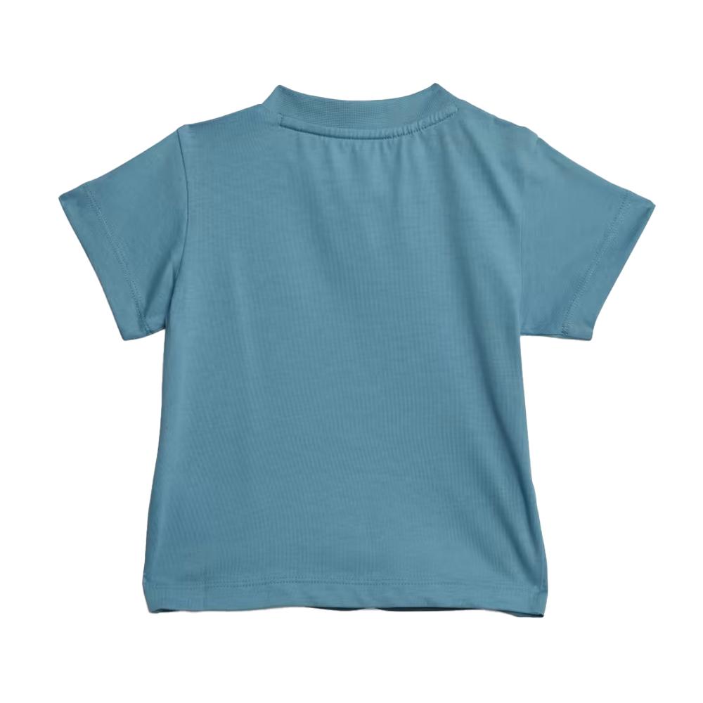 T-shirt Bleu Garçon Adidas Trefoil vue 2