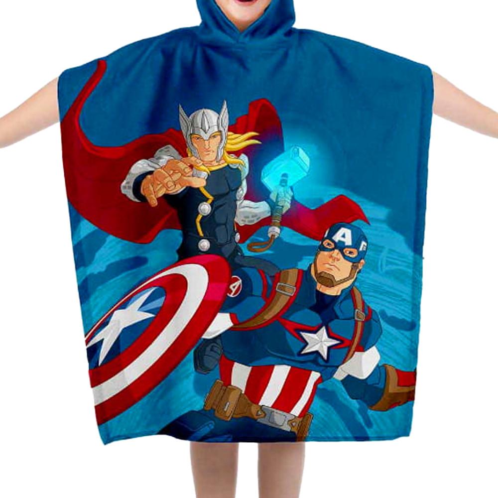 Poncho de bain Bleu Garçon Avengers 55x110cm pas cher