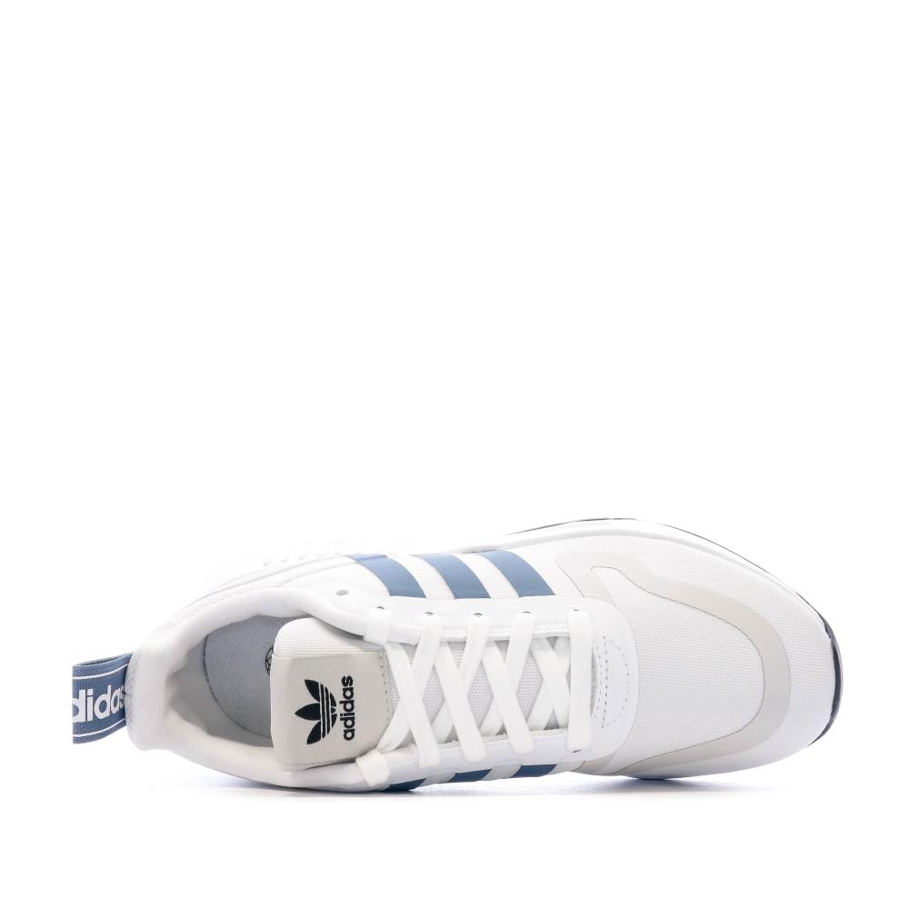 Baskets Blanc/Bleu Garçon Adidas Multix J vue 4