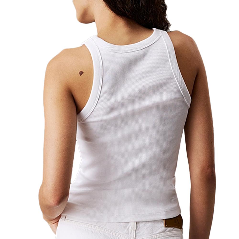 Débardeur Blanc Femme Calvin Klein Jeans Monologo vue 2