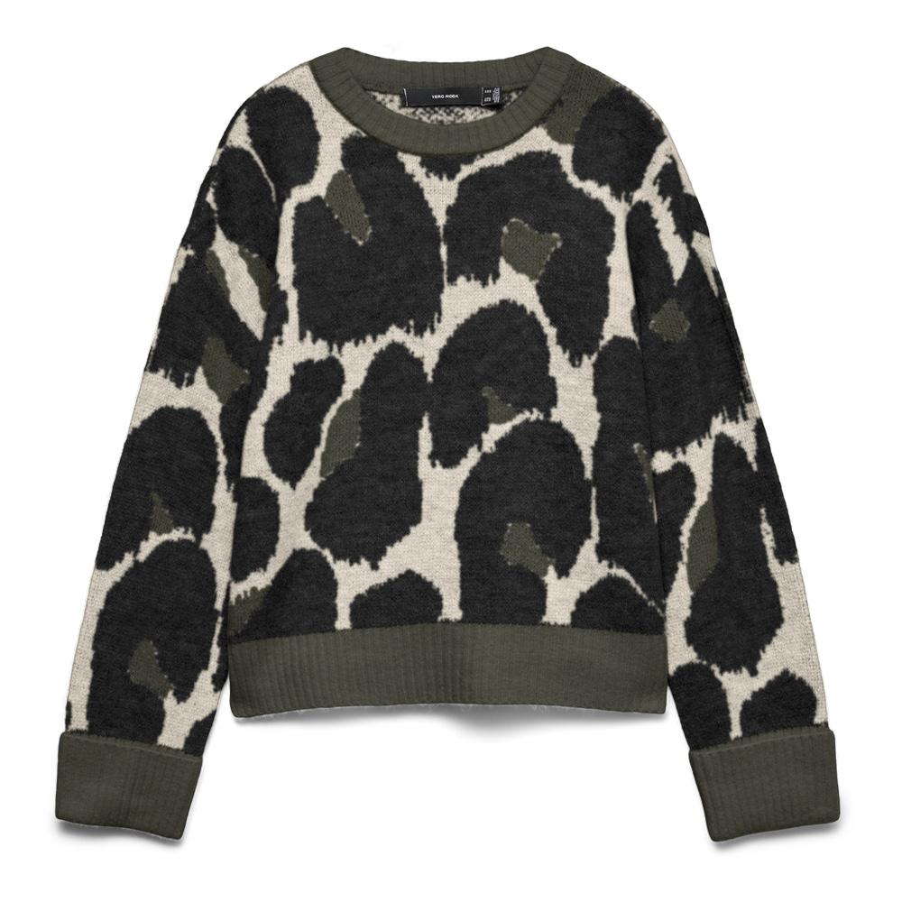 Vero Moda Leonie Women’s Black/Beige Printed Jumper affordable
