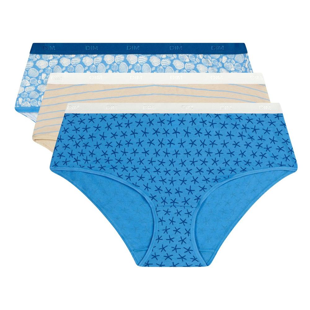 X3 Boxershorts Blau/Beige Damen Dim Shorty Damen Les Pockets Baumwolle Ansicht 3
