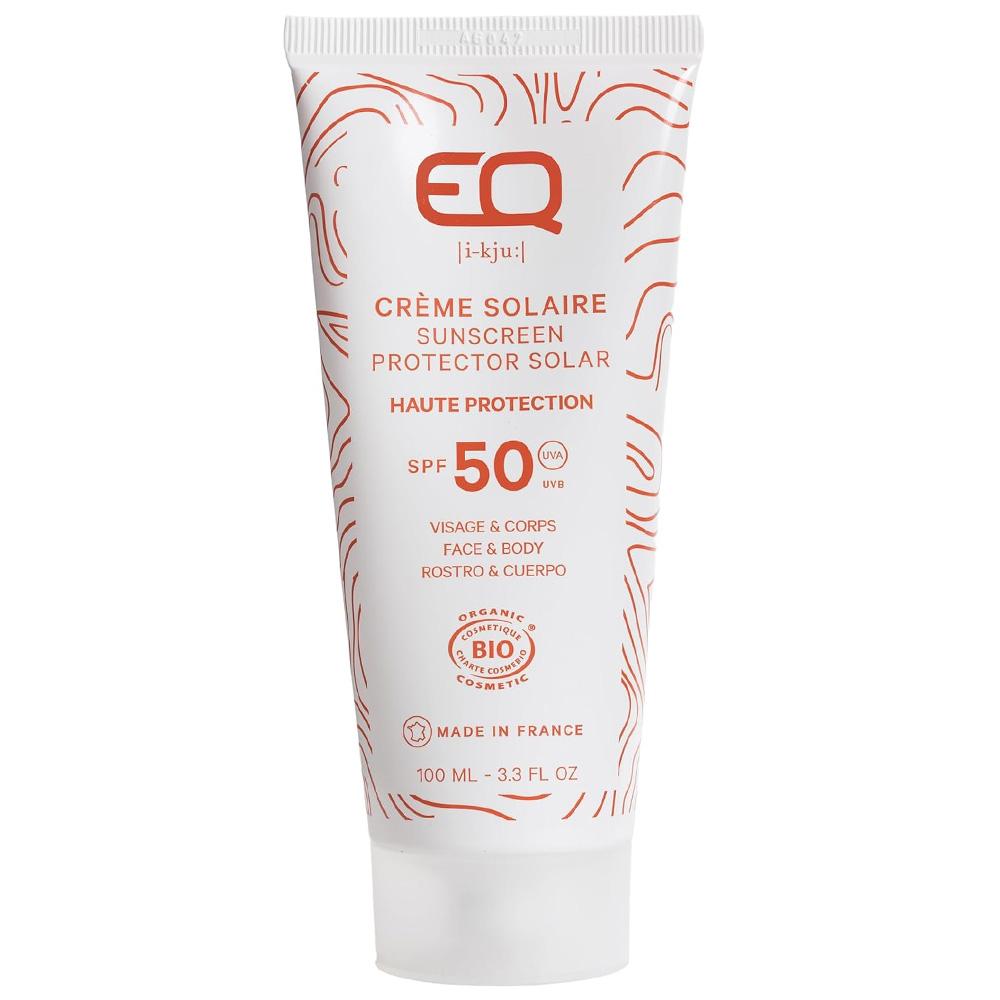 Crème Solaire Bio EQ SPF 50 Haute Protection Visage & Corps Éco-Responsable pas cher