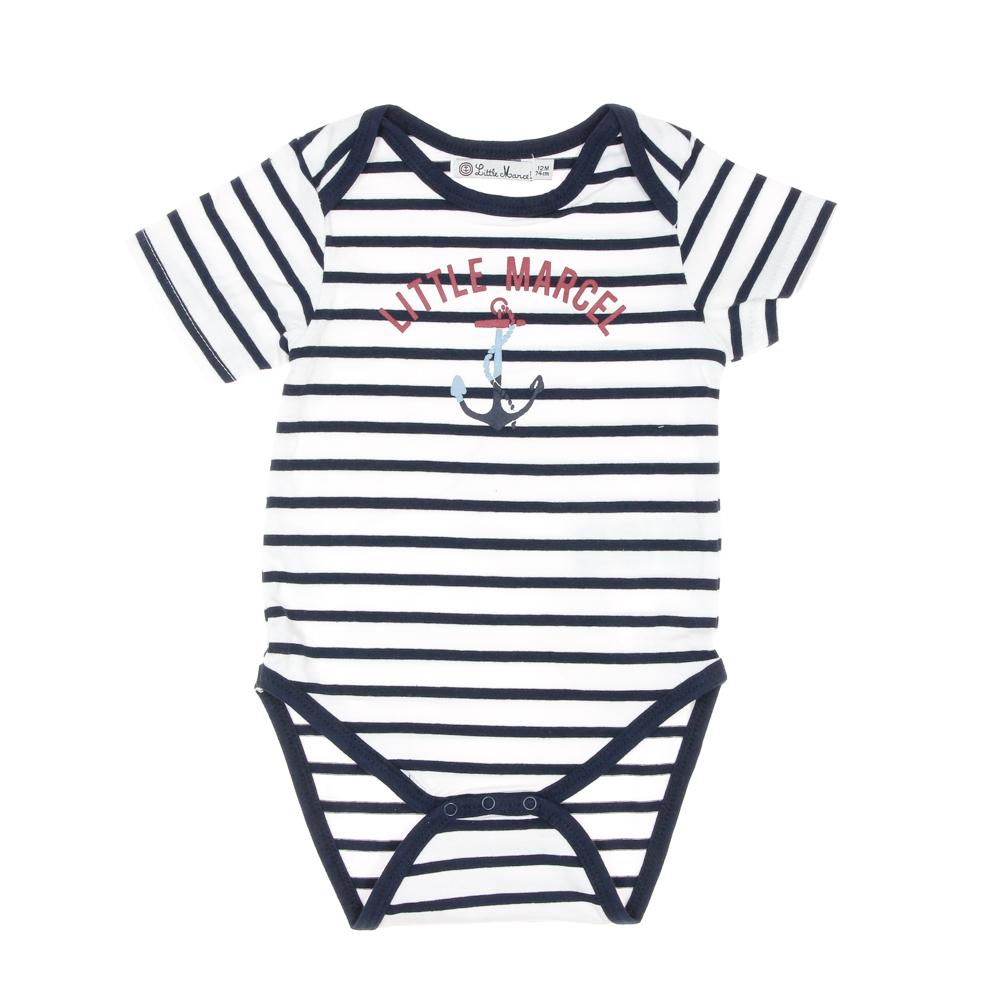 Body Blanc/Marine Garçon/Fille Little Marcel LMEV0304 pas cher