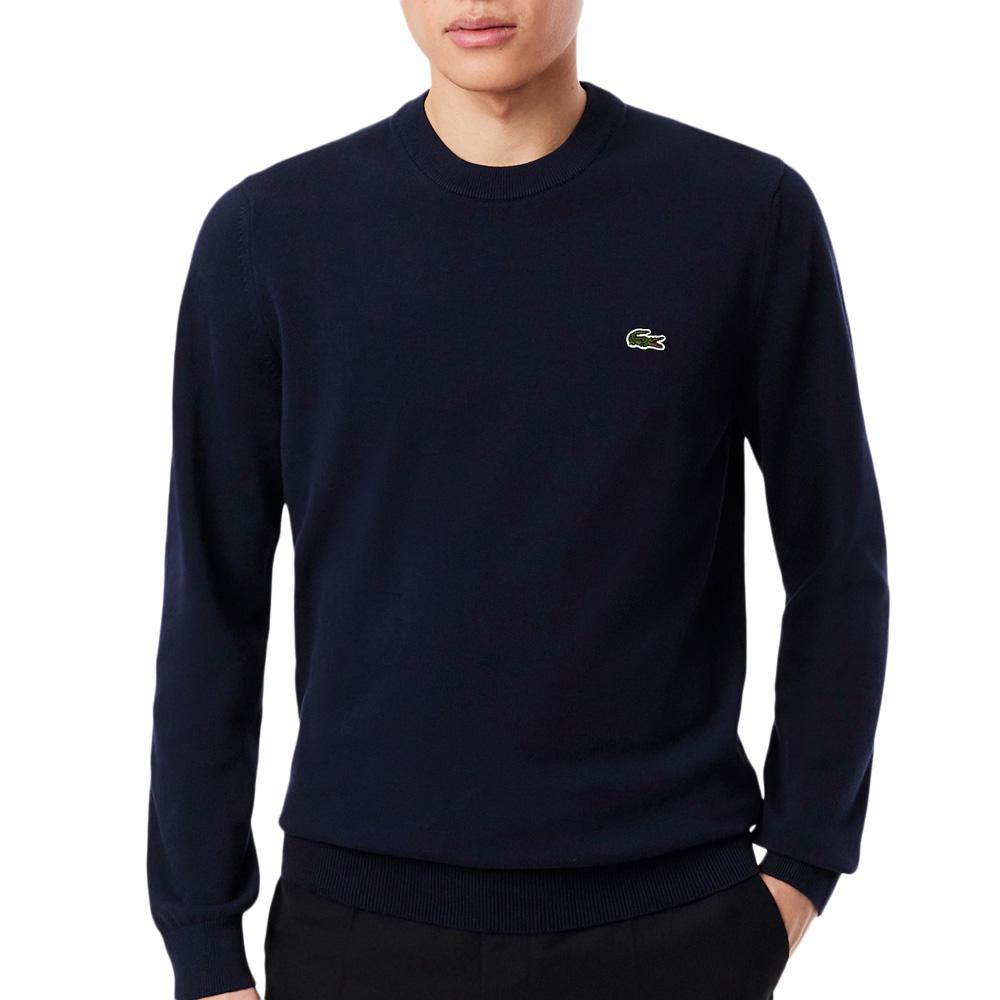 Pull Marine Homme Lacoste Organic Cotton Crew1 pas cher