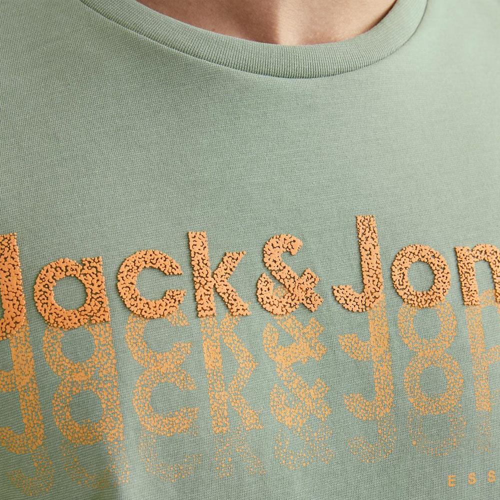 T-shirt Vert/Orange Homme Jack & Jones Tex vue 3