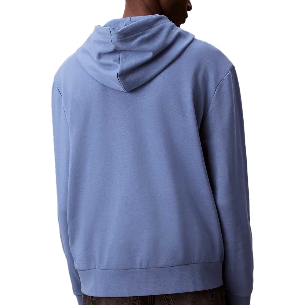 Sweat Bleu Homme Calvin Klein Jeans Badge vue 2