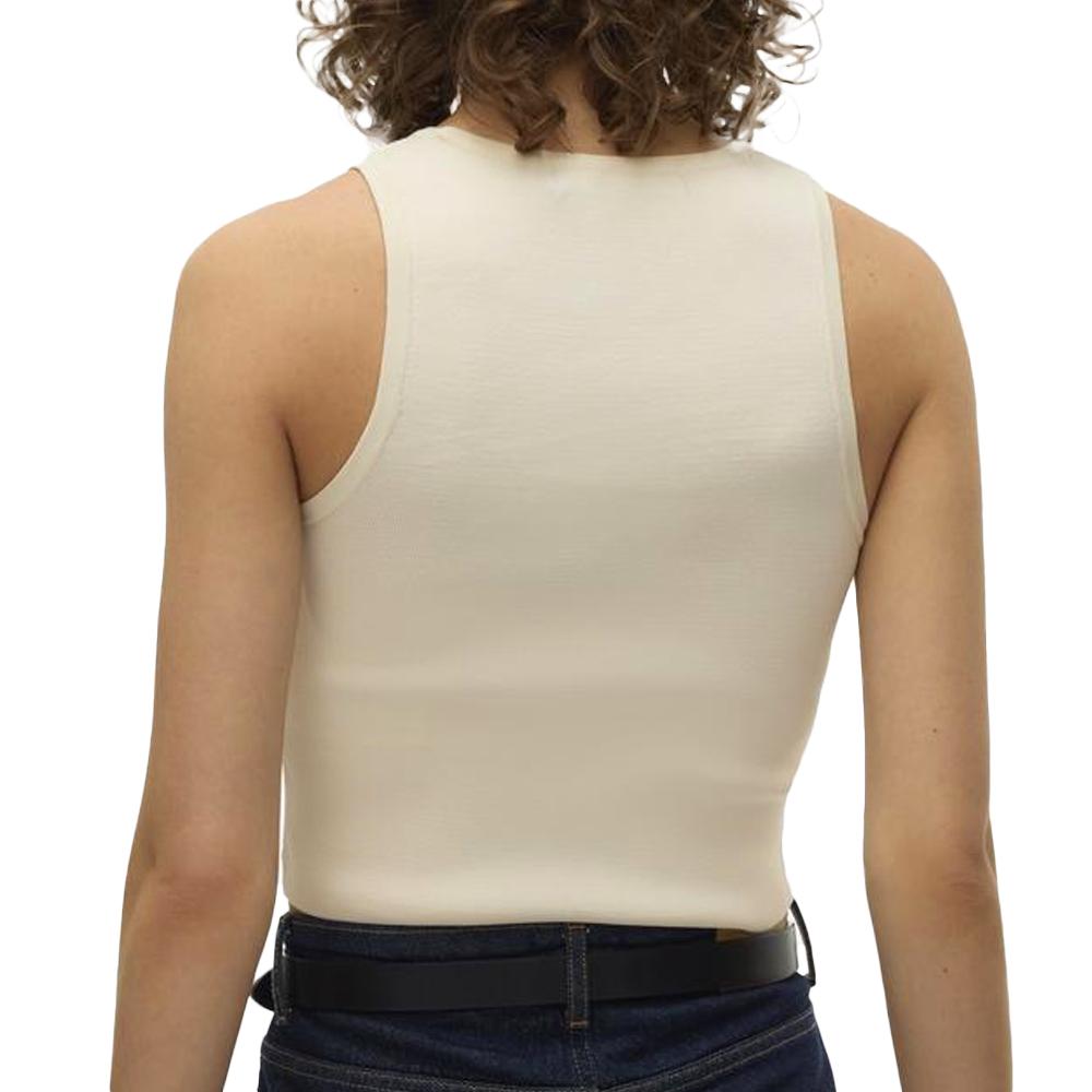 Crop Top Beige Femme Vero Moda Ginny vue 2