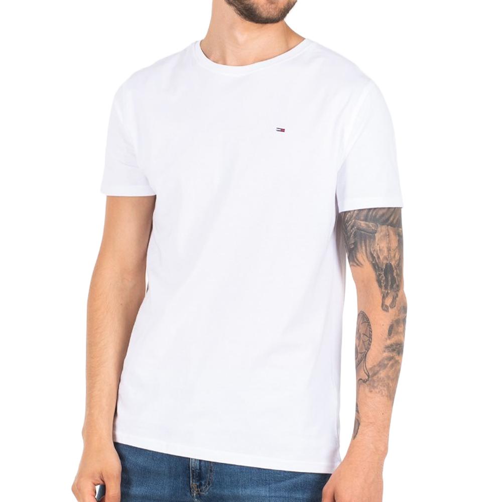 T-Shirt Blanc Homme Tommy Hilfiger Slim Jersey vue 3
