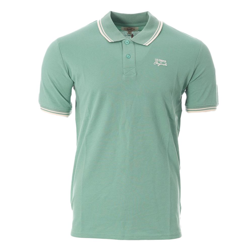 Polo Vert Homme Lee Cooper Opan554 pas cher