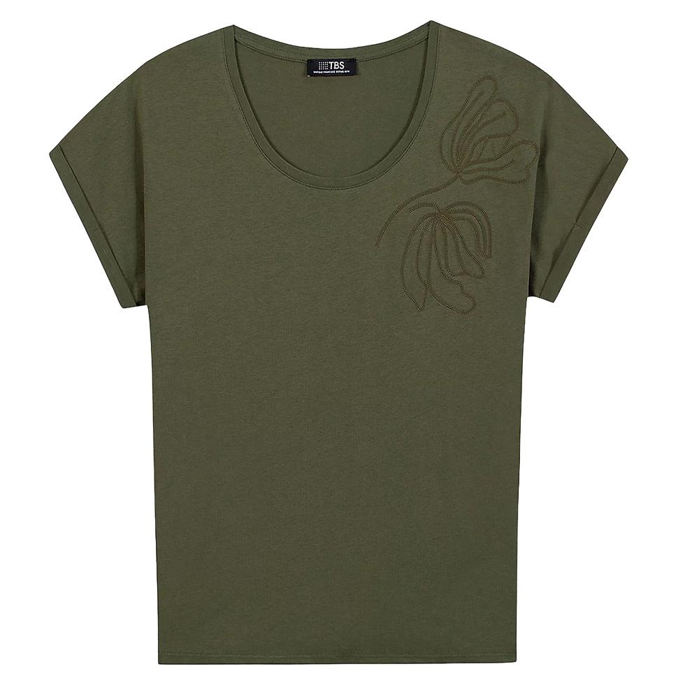 T-Shirt Kaki Femme TBS ZILDOTEE pas cher