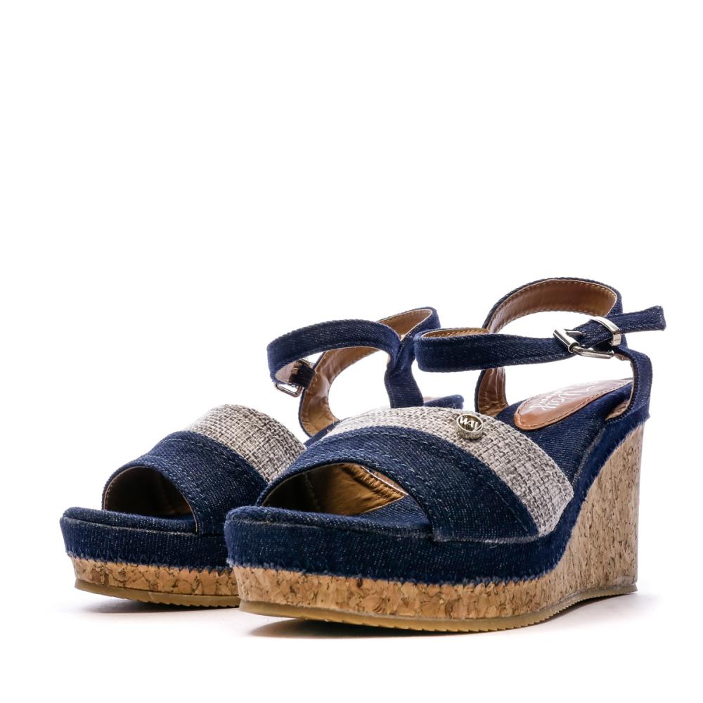 Sandales Compensées Bleu Jeans Femme Beppi Casual vue 6