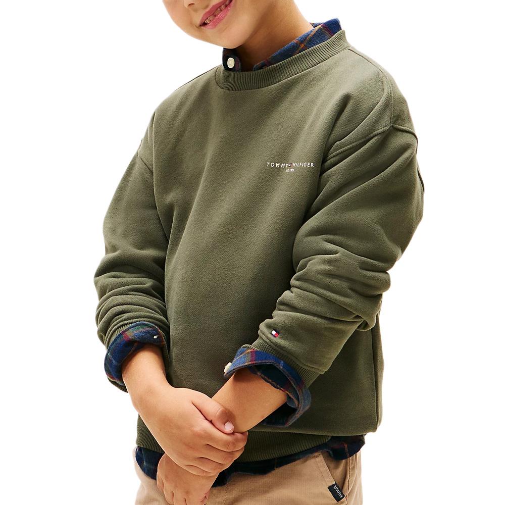 Sweat Vert Garçon Tommy Hilfiger Mini Corp pas cher