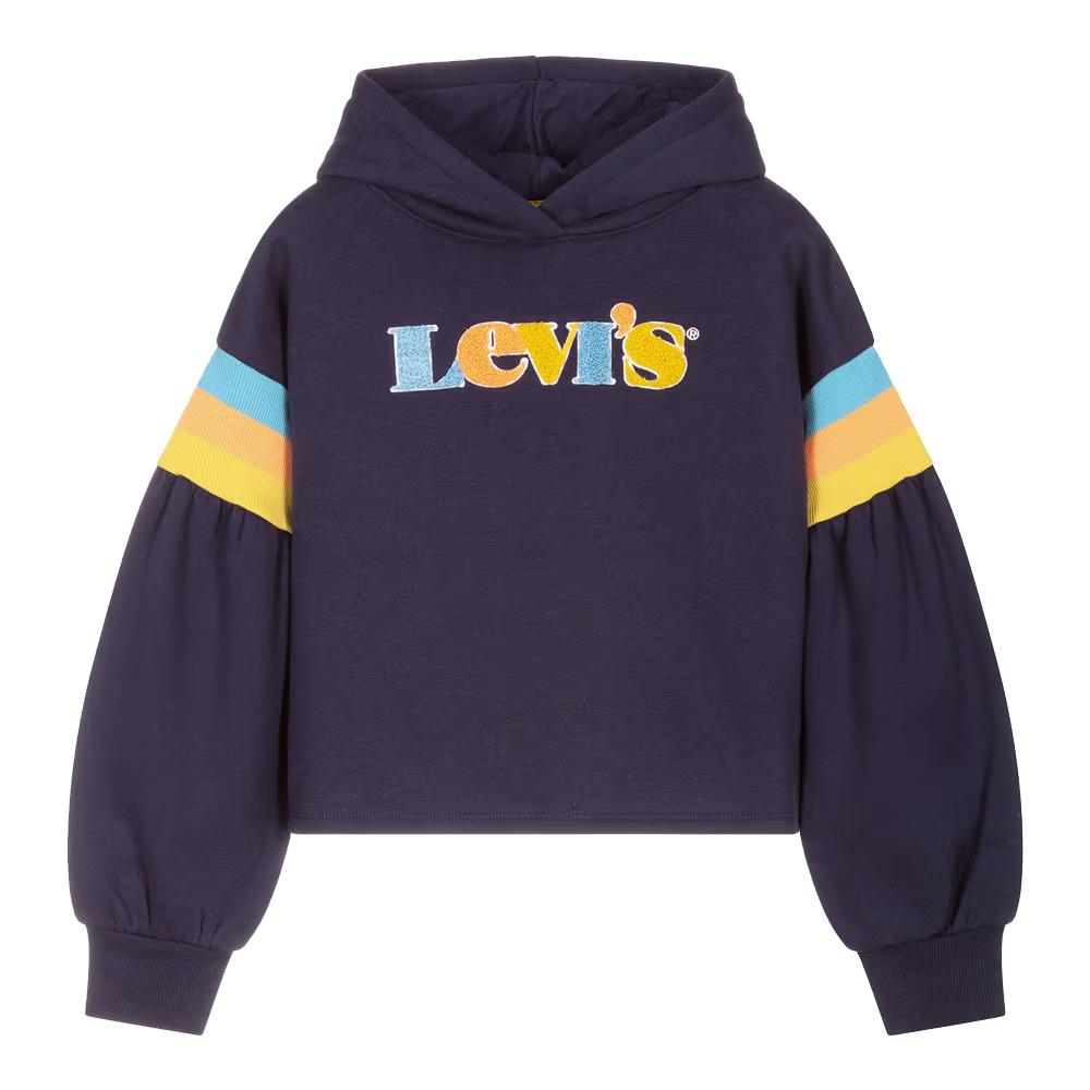 Sweat à Capuche Marine Fille Levi's 4ED500 pas cher