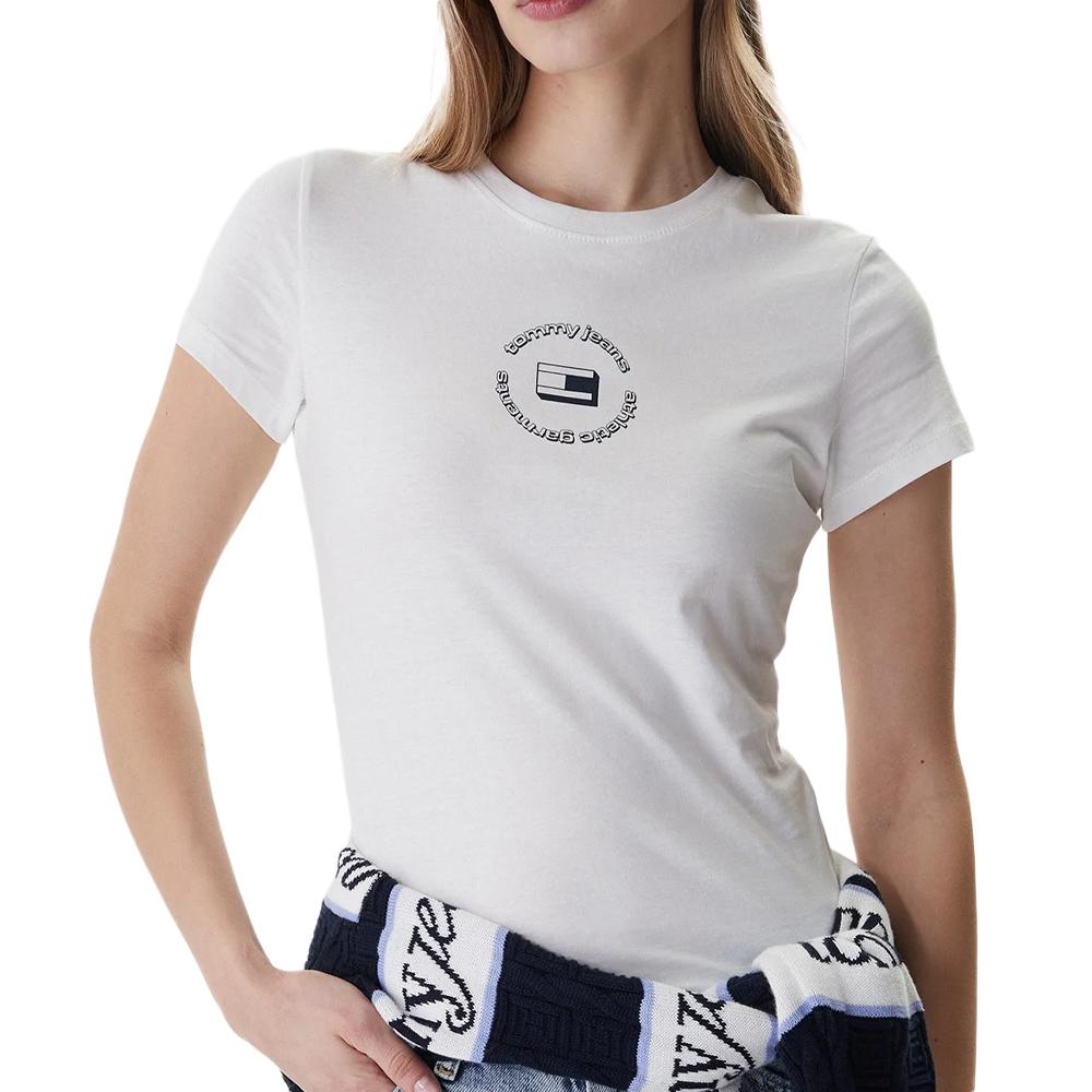 Camiseta blanca de mujer Tommy Hilfiger Tjw Slim barato
