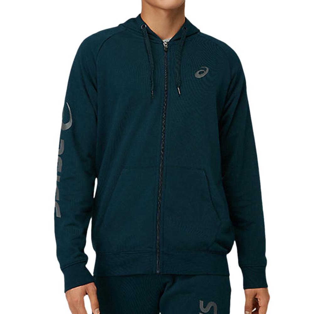 Sweat zippé Marine Homme Asics Logo pas cher