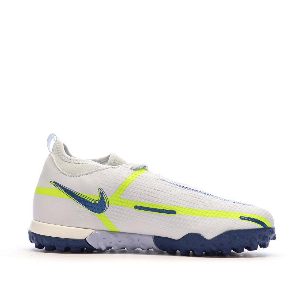 Chaussures de Foot Blanc/Bleu/Jaune Junior Nike Phantom GT2 Academy vue 2