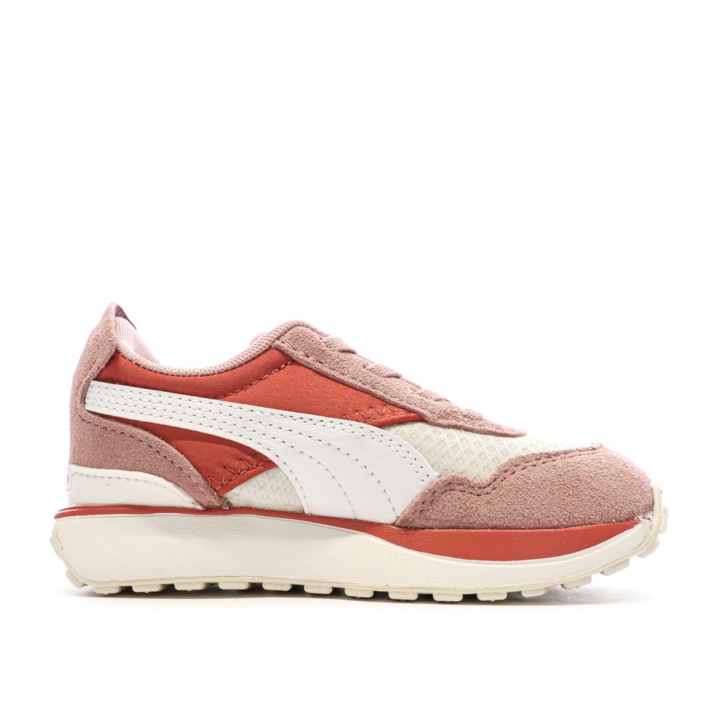 Baskets Roses/Blanches Bébé Puma Cruise Rider vue 2
